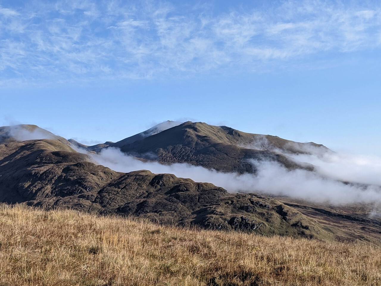 Sun on the Scottish hills